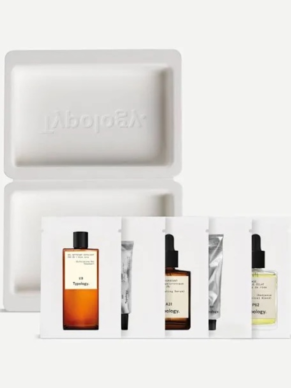 Typology Paris Face Care Starter Kit, five samples in Typology trademark box